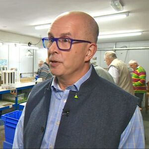 Aquabox's Dominic Wish explaining the Aquaboost project on BBC news