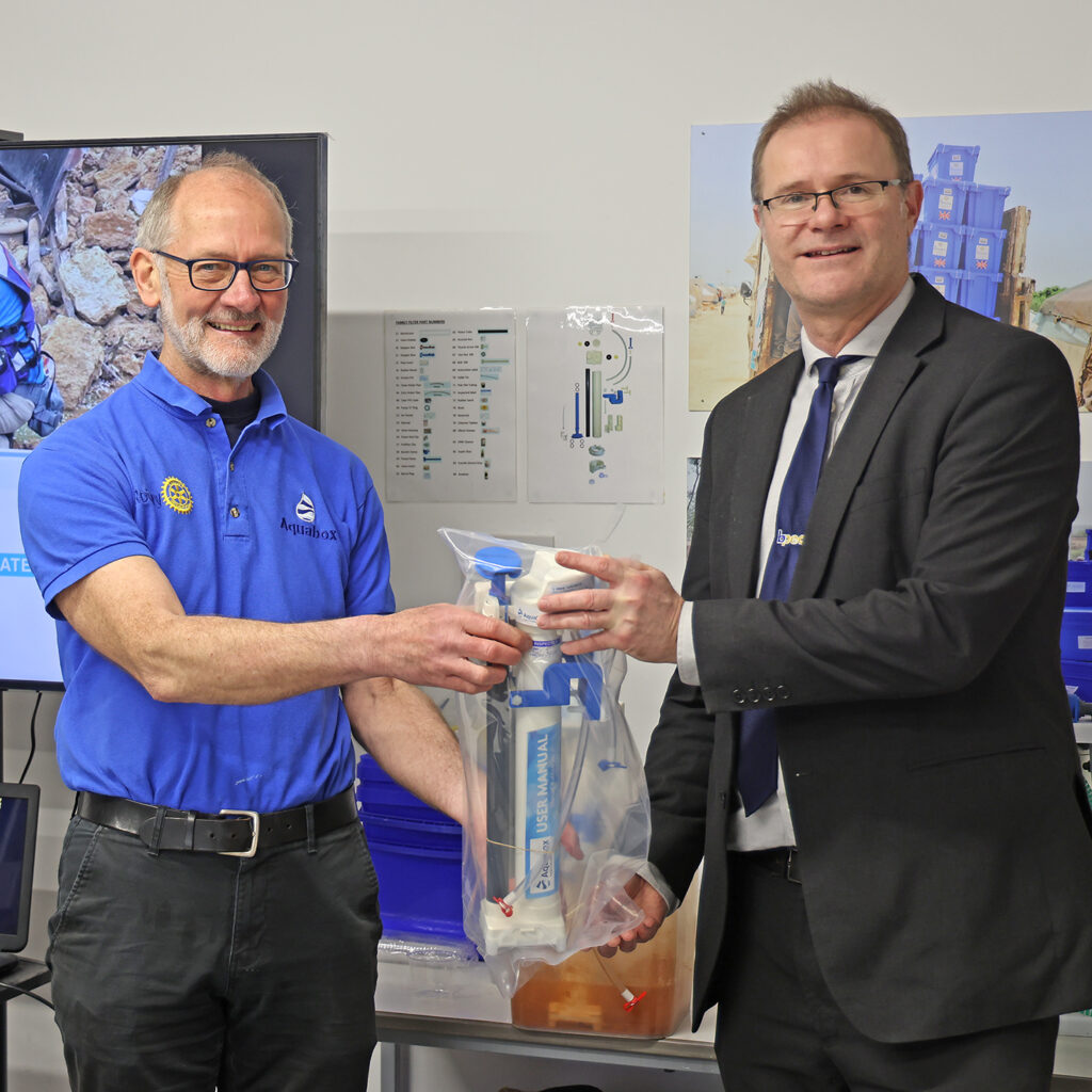 Neil Collishaw from BPEC with Roger and Aquabox Family Filter